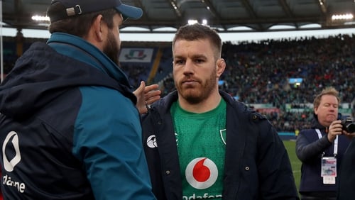 Sean O'Brien didn't look happy after Ireland's bonus-point win in Italy