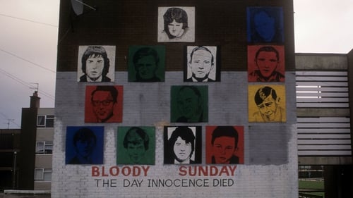 A mural in Derry remembers those killed on Bloody Sunday