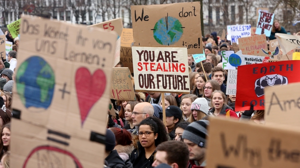 Students in Hamburg demonstrate against global warming earlier this month. Photo: Adam Berry/Getty Images