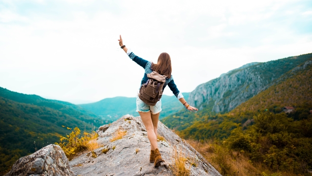 woman hiking