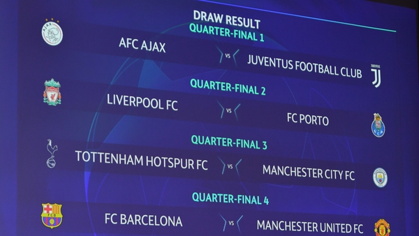 The Champions League quarter-final draw took place in Nyon, Switzerland