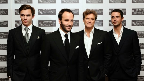 Ford (second from left) and the stars of his film A Single Man (Ian West/PA)