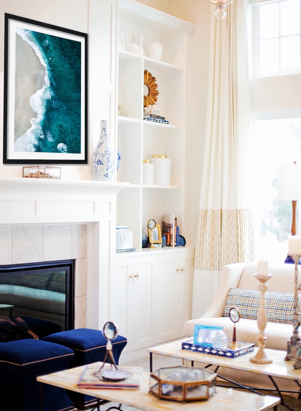 Accents of coastal blue and seashore prints are perfect for Pisceans: Teal Ocean View Beach Waves Wall Art, from a selection of prints starting from £5, AbstractHouse.com (Abstract House/PA)