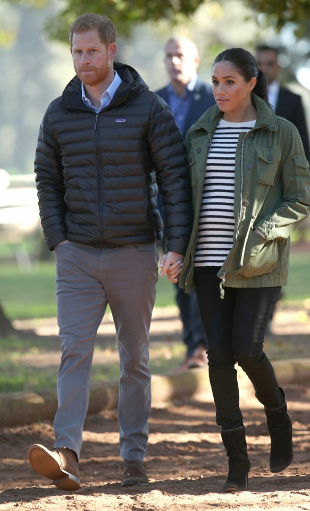 The Duke and Duchess of Sussex arrive at the Moroccan Royal Federation of Equestrian Sports in Rabat, during their tour of Morocco (Yui Mok/PA)