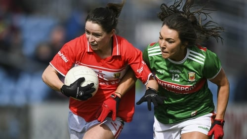 Eimear Scally of Cork in action against Niamh Kelly of Mayo