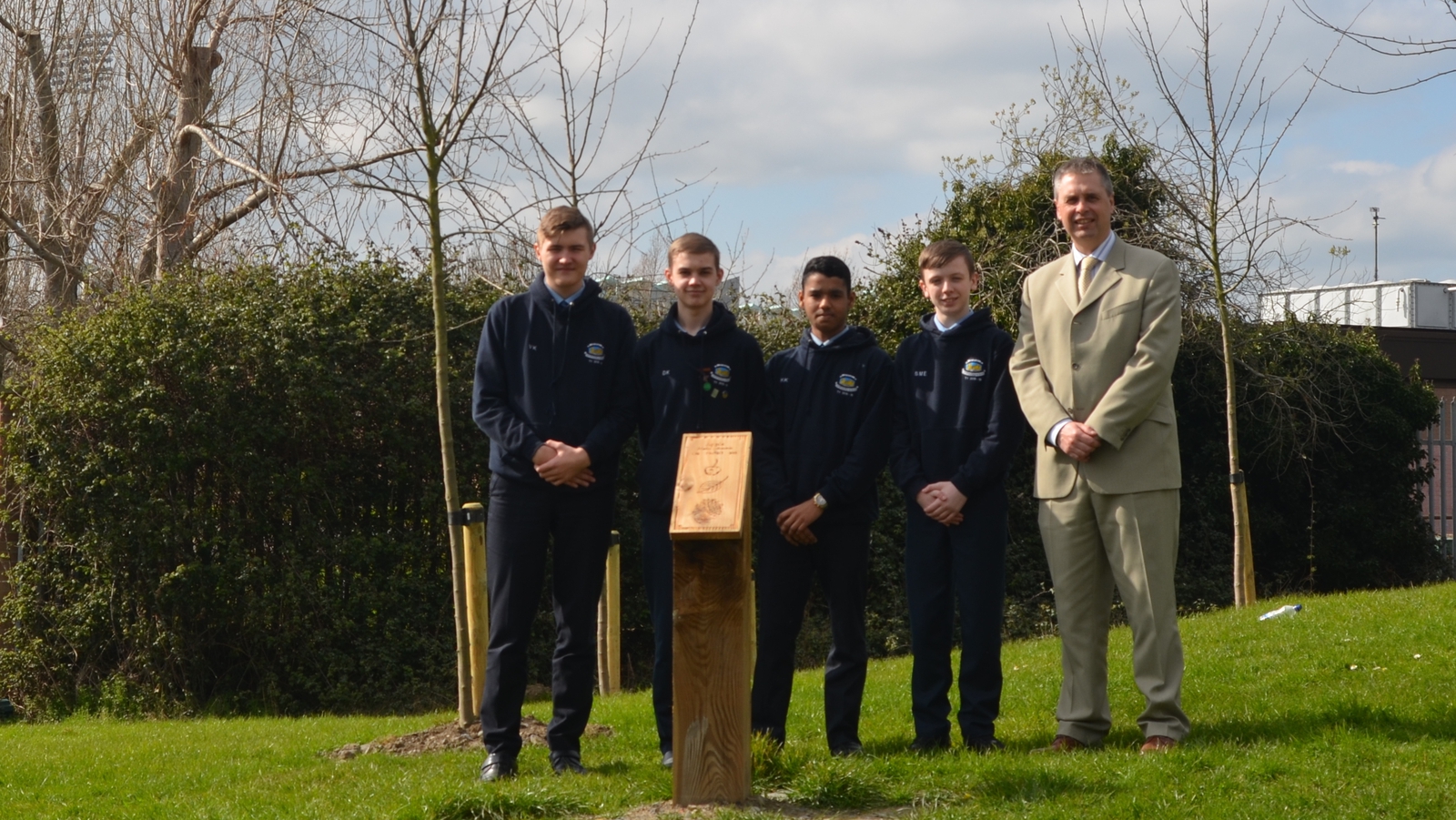 Image - Paul Crone and students from Old Bawn Community School