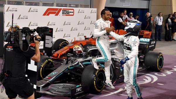 Lewis Hamilton took advantage of the Ferrari's lack of speed to sail past Charles Leclerc and take an unlikely win, the first of his championship defence