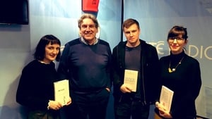 Writers Sinéad Gleeson, Ian Malaney and Emilie Pine with RTÉ Radio 1 Arena presenter Sean Rocks
