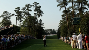Rory McIlroy teeing off at 18 in his third round in 2011