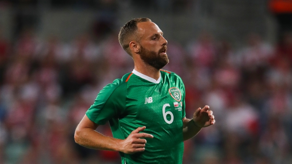 Meyler in action for Ireland against Poland in September