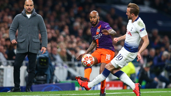 Harry Kane was caught by the studs of Fabian Delph