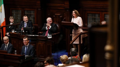 Nancy Pelosi addressed the Dáil this afternoon