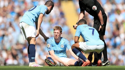 Manchester City's Kevin De Bruyne could be out for the rest of the season