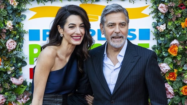 George Clooney pictured with wife Amal