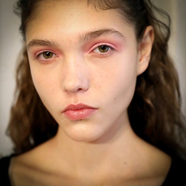 model backstage at Paul & Joe SS19