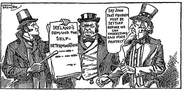 Irish American Cartoon, Sunday Independent 6 April 1919