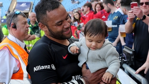 Billy Vunipola with family after the Munster game