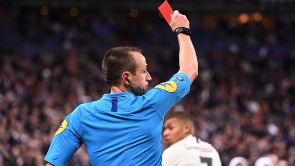 Kylian Mbappe was sent off two minutes before the end of the extra period, depriving his team of a key asset for the shootout