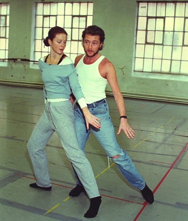 Jean Butler and Michael Flatley rehearse for Riverdance (1994)