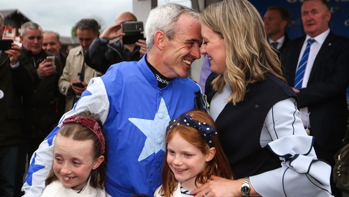 Ruby Walsh and his wife Gillian with two of their daughters