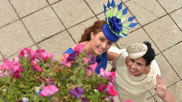 Gretta is a regular at Ladies Day. Here she is pictured at Leopardstown with Triona Crosse in 2015.