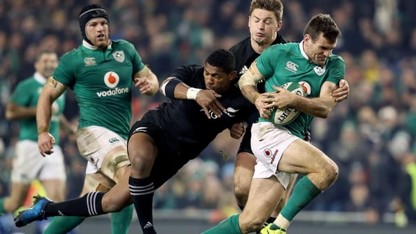 Waisake Naholo in action for New Zealand against Ireland in 2016