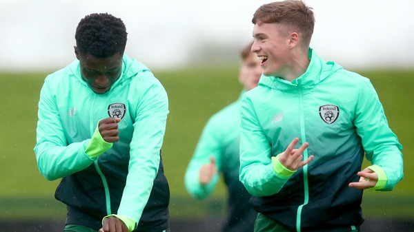 Timi Sobowale and Charlie McCann show off some moves in training