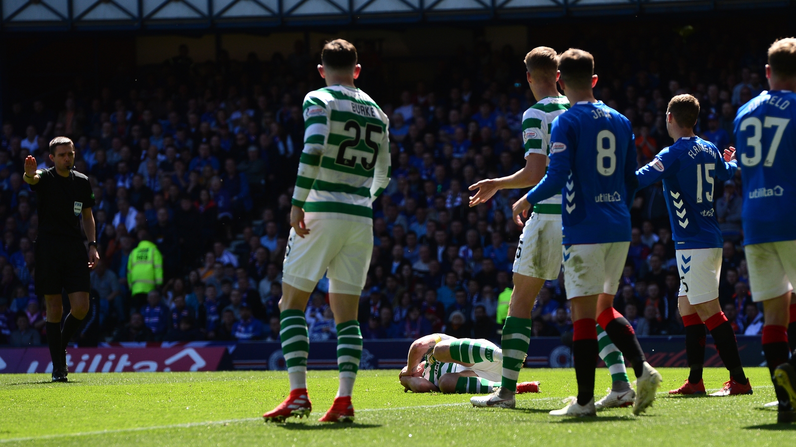 Rangers defender faces ban for elbowing Celtic’s Brown