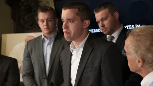 Ben Hoffman became emotional as he spoke of the abuse he and his brothers, Luke, (L), and Stephen (R) had suffered