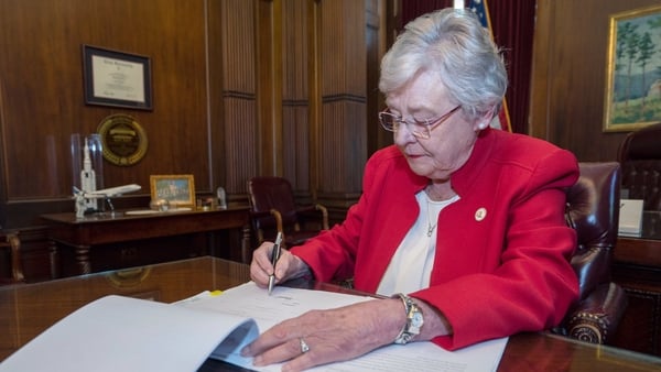 Governor Kay Ivey signing into law the Alabama Human Life Protection Act