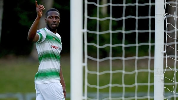 Daniel Carr celebrates his first-half goal against UCD