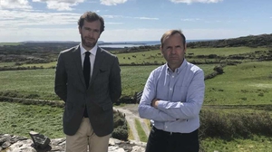 Ms Toscan du Plantier's son Pierre-Louis Baudey-Vignaud (L) and her brother Bertrand Bouniol in Schull