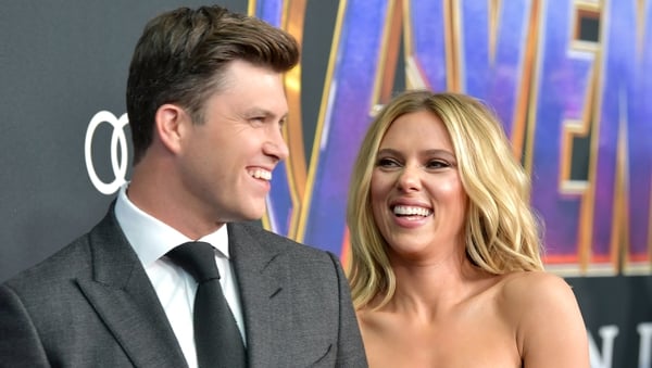 Colin Jost and Scarlett Johansson