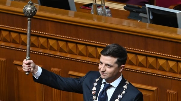 Comedian Volodymyr Zelensky has previously played a president on television
