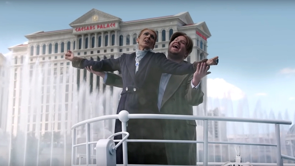 Celine Dion and James Corden recreate iconic scene from Titanic