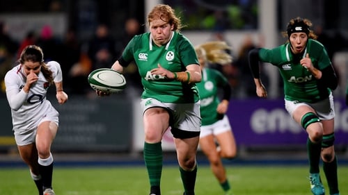 Seeing the likes of Leah Lyons playing for Ireland can encourage girls to take up and continue playing sport (Photo By Ramsey Cardy/Sportsfile via Getty Images)