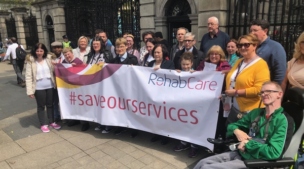 RehabCare service users and their families outside Leinster House