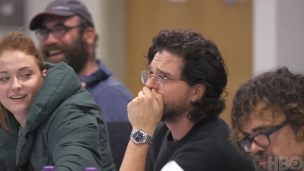 Kit Harington has an emotional reaction during Game of Thrones' final table read