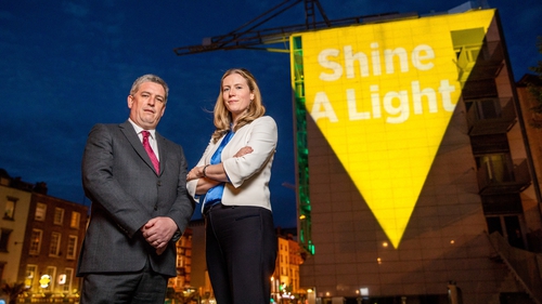 Pat Dennigan, CEO Focus Ireland, and Catherine O'Kelly, Managing Director, Bord Gáis Energy, at the launch of Shine a Light