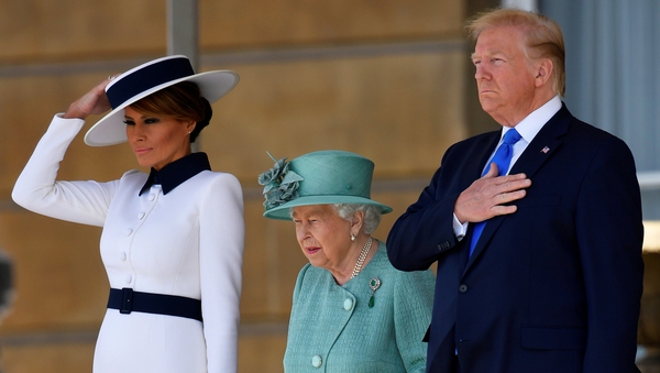 Donald Trump alongside Queen Elizabeth at Buckingham Palace