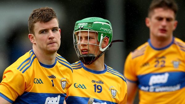 Clare's Tony Kelly, Gary Cooney and Conor Cleary dejected after the loss to Tipperary