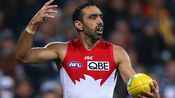 Adam Goodes in action for the Sydney Swans