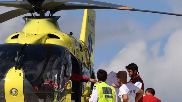 Froome was airlifted to hospital after the crash