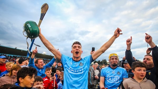 Dublin's Chris Crummey celebrates after the final whistle