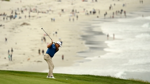 Graeme McDowell in action during the final round of the US Open at Pebble Beach