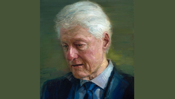 Portrait was unveiled last night at a gathering in Manhattan, New York