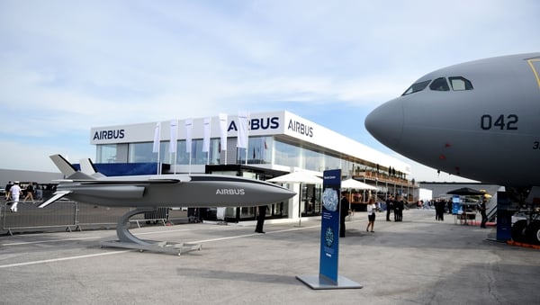 A view of the Airbus display at this year's Paris airshow