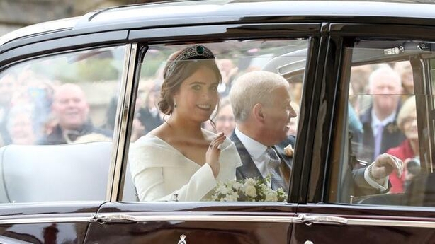 Princess Eugenie arrives at her wedding (Gareth Fuller/PA)