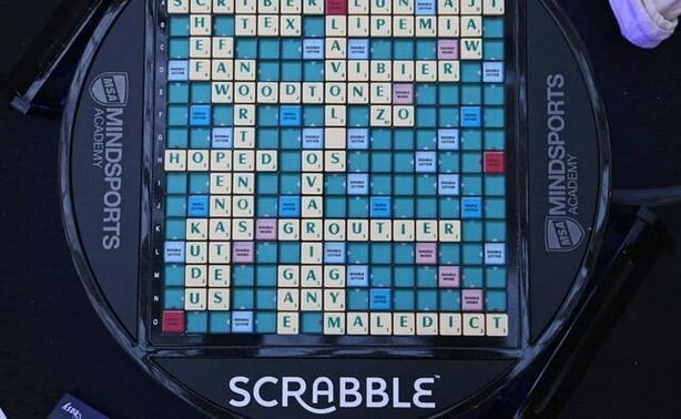 The victorious board from this year's Scrabble World Championship Final (Jonathan Brady/PA)