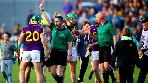 Aidan Nolan was sent off after full-time at Wexford Park